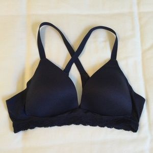 Aerie | Navy Sunnie Wireless Lace Bra